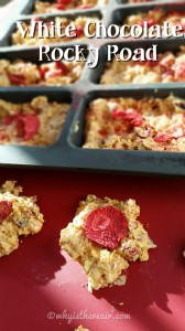 My White Chocolate & Strawberry Rocky Road in a silicone mini loaf pan and as round "mendiants"