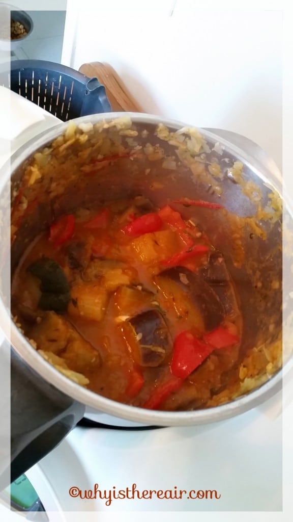 Here's my Thermomix Ratatouille at the end of 30 minutes cooking time. I recommend cooking for just 25 minutes to retain a little more firmness