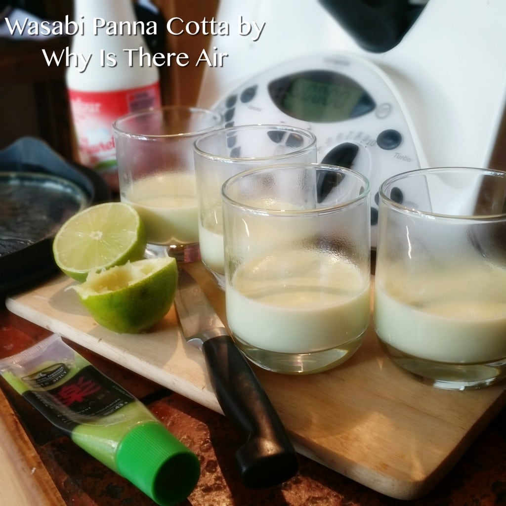This Wasabi Panna Cotta is fast and easy to make. The lime juice really goes well with the wasabi.