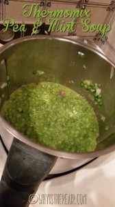 My peas are cooked and ready to be blended into a really smooth soup, thanks to my Thermomix