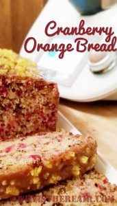 Every year my Mom used to make us this delicious Cranberry Orange Bread at Thanksgiving and Christmas