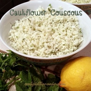 The subtle crunch of raw cauliflower is enhanced by the flavours of lemon and mint in this Cauliflower Couscous or Tabouleh.