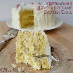 This Sugar Free Thermomix Coconut Lime Easter Cake is made with Natvia 100% Natural Sweetener and it's delicious!