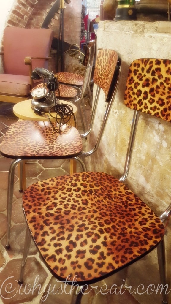 Don't you just love the chic oozing from these fab leopard-look chairs?