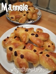 Anne-Catherine's mum would make one big mannele to share, and here I make nine from this recipe