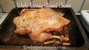 This is what another Whole Varoma Steamed Chicken looks like after the skin was crisped up in the oven. Rather attractive, wouldn't you say?