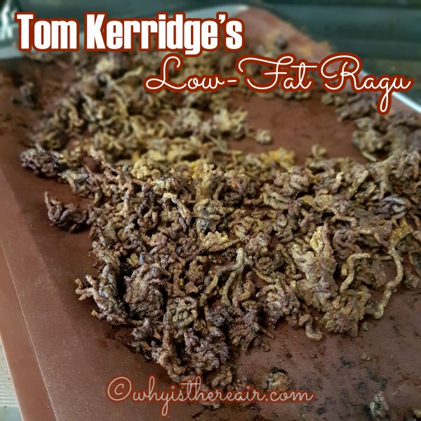 This rather unappetising photo does not do justice to the oven-browned beef mince. It does look like coffee grounds but the colour is much better and the taste is sensational!