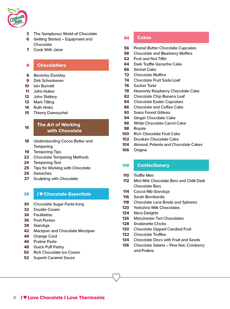 table of contents page 1 of i ♥ Chocolate I Love Thermomix