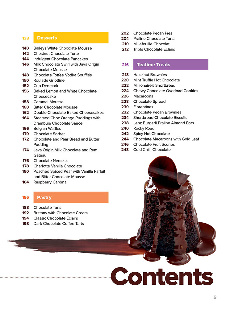 table of contents page 2 of i ♥ Chocolate I Love Thermomix